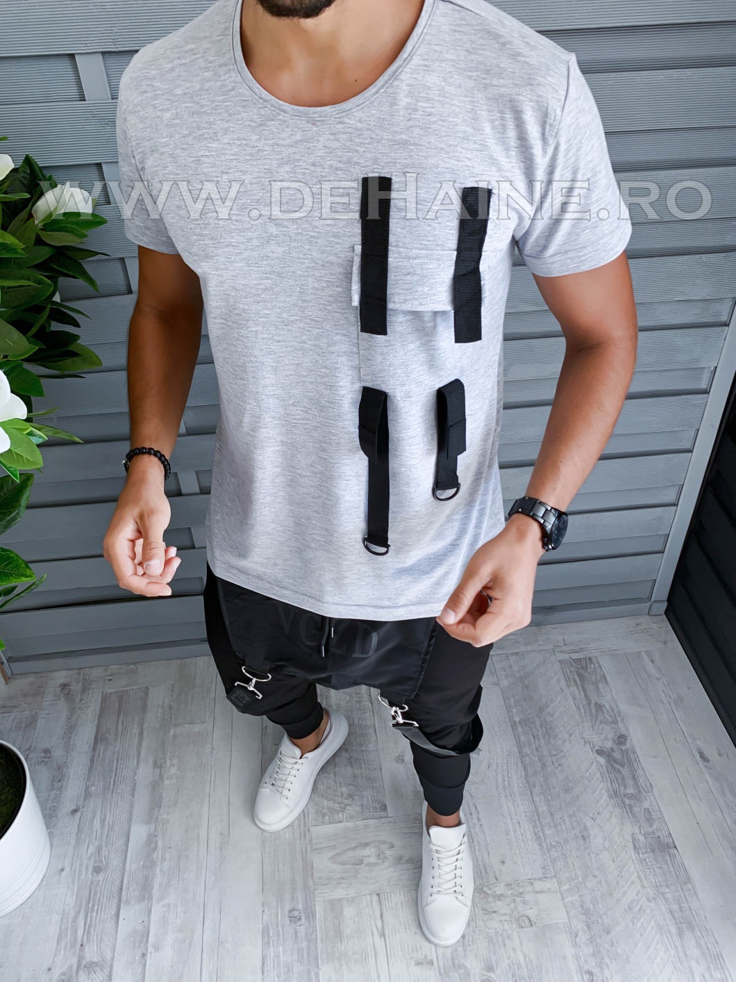 Tricou barbati gri slim fit vagabond b1950 p1-1*